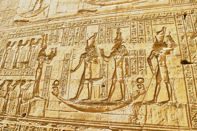 IMG_2001 An early Nile cruise ship.  Note how the faces were chisled away by early Christians.