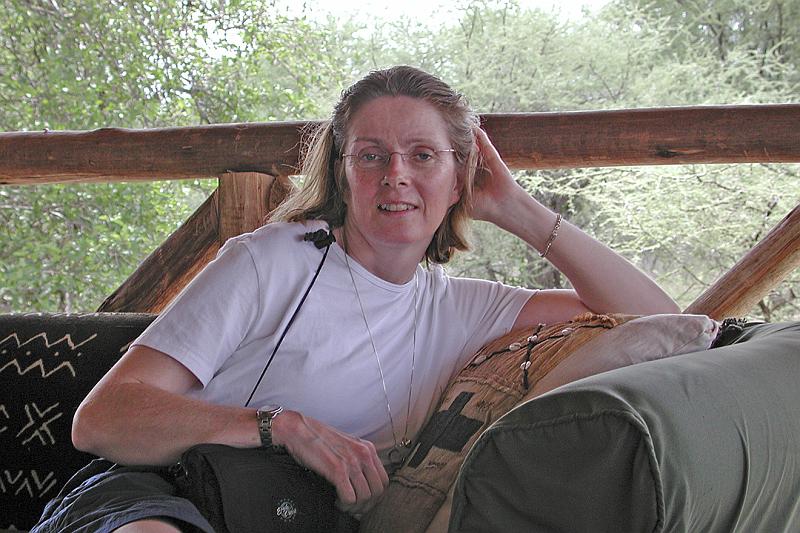 DSCN1933 Adele relaxing after a hard day watching animals.