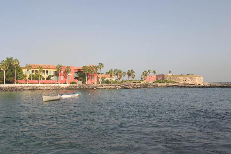 CRW_4389 Oct. 23, 2006 - Dakar, Senegal.  Approaching Ile de Goree slave market.
